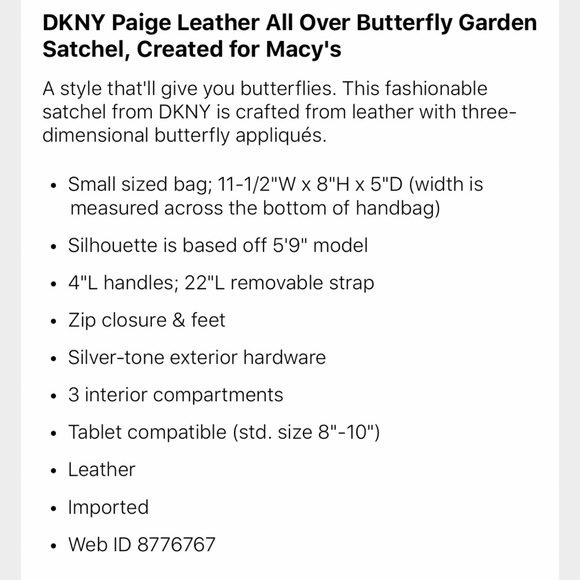DKNY Paige leather butterfly satchel - Picture 11 of 11